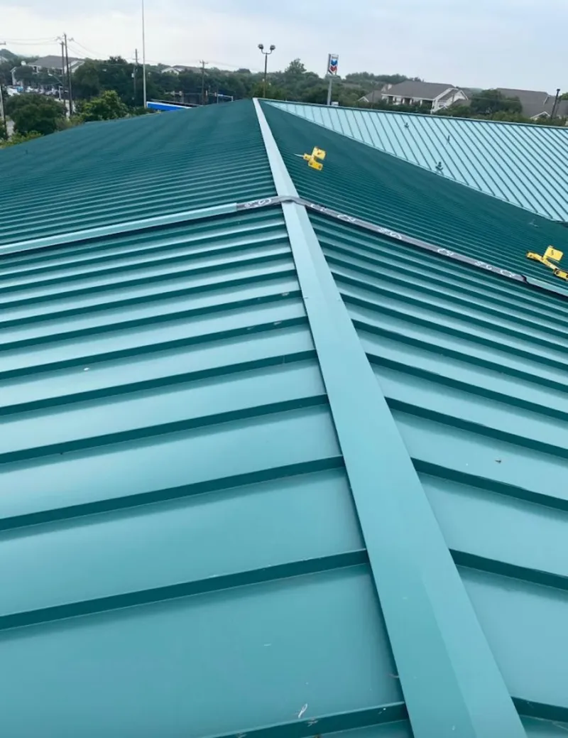 Green commercial metal roof ridge and valley for Metal Roof Repair in South Sioux City